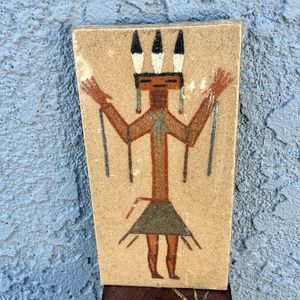 Alice Tso Sand Art Painting Southwestern Navajo sandpaitning healing god